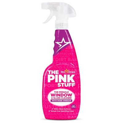 Stardrops Pink Stuff Miracle Window Cleaner with Rose Vinegar Spray, 750ml (Pack of 12)