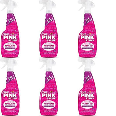 Stardrops Pink Stuff Miracle Window Cleaner with Rose Vinegar Spray, 750ml (Pack of 6)