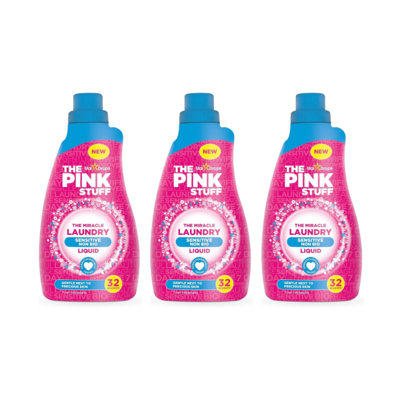 Stardrops The Pink Stuff Sensitive Non-Bio Laundry Liquid, 32 Washes 960 ml (Pack Of 3)