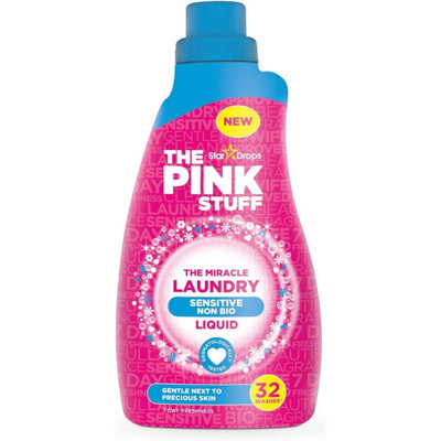 Stardrops The Pink Stuff Sensitive Non-Bio Laundry Liquid, 32 Washes 960 ml (Pack Of 3)