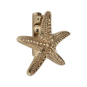 Starfish Door Knocker Polished Brass Finish