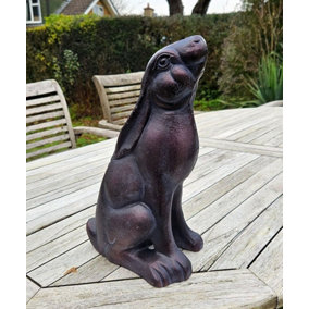 Stargazing Hare Garden Sculpture Cast Iron Ornament