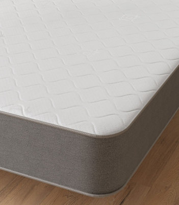 Starlight Beds Essential Open Coil Sprung Mattress with Grey Border. Double Mattress (4ft6 x 6ft3, 135cm x 190cm)