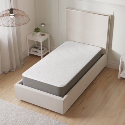 Starlight Beds Essential Open Coil Sprung Mattress with Grey Border. Double Mattress (4ft6 x 6ft3, 135cm x 190cm)