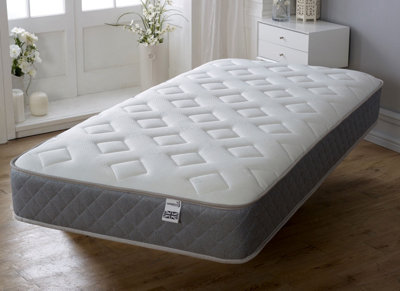 Starlight Beds Essentials Hybrid Spring and Memory Foam Mattress. Grey Border & Jump n Tac Design. Double Mattress