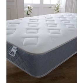 Starlight Beds Essentials Hybrid Spring and Memory Foam Mattress. Grey Border & Jump n Tac Design. Small Double Mattress