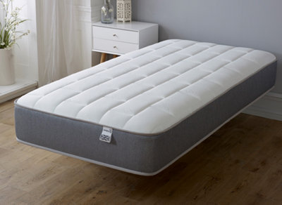 Starlight Beds Essentials Hybrid Spring and Memory Foam Mattress.  with Grey Border & Large Brick Design. Single Mattress
