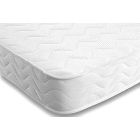 Starlight Beds Essentials Sprung Mattress with Wavy Line Top Panel. European Single Mattress (90cm x 200cm)