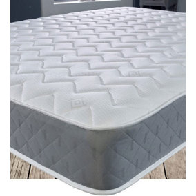 Starlight Beds Essentials Zig Zag Grey Memory Foam Spring Mattress 3ft Single