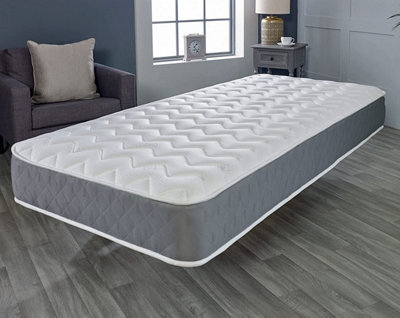 Starlight Beds Essentials Zig Zag Grey Memory Foam Spring Mattress 4ft6 Double