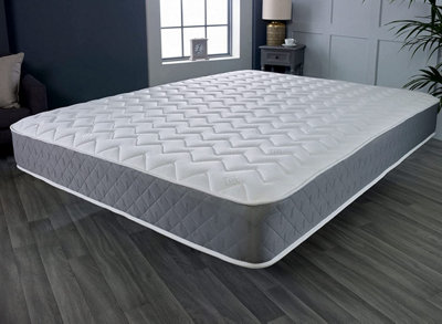 Starlight Beds Essentials Zig Zag Grey Memory Foam Spring Mattress 4ft6 Double