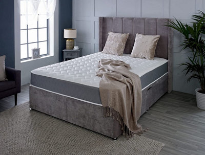 Starlight Beds Essentials Zig Zag Grey Memory Foam Spring Mattress 4ft6 Double