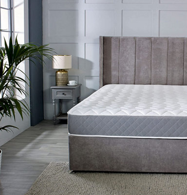 Starlight Beds Essentials Zig Zag Grey Memory Foam Spring Mattress 4ft6 Double