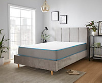 Starlight Beds Grey Deep Quilted Bubble Memory Foam Spring Mattress Double