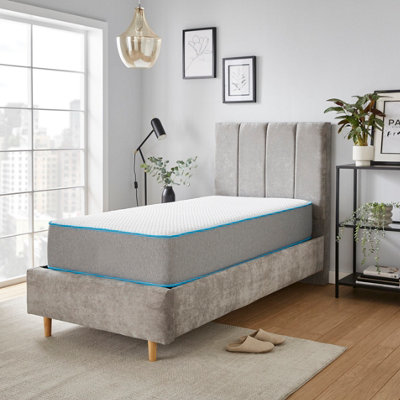 Starlight Beds Grey Deep Quilted Bubble Memory Foam Spring Mattress Single