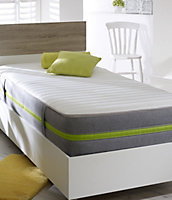 Starlight Beds Single - 3ft Hybrid, 8" Deep Green border Memory foam and Spring Mattress