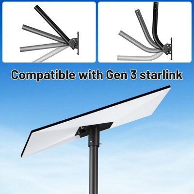 STARLINK GEN 3 MOUNTING KIT, ADJUSTABLE BRACKET, ELBOW TUBE, POLE & WALL  MOUNT, BLACK