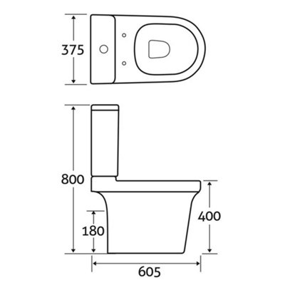 Starlyn Close Coupled Toilet with Eco Flush & Soft Close Seat