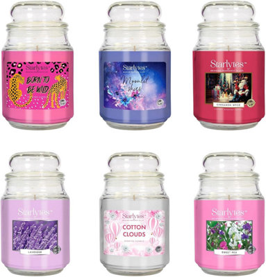 Starlytes 6PC Scented Candle Assortment 6 x 510g Jars DIY at B&Q