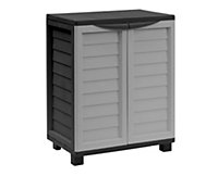 Starplast HD Plastic 3ft Tall Outdoor Storage Cabinet with 2 Shelves