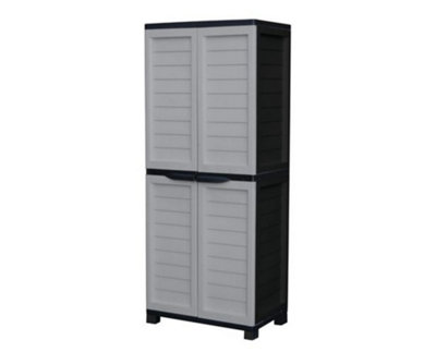 Starplast HD Plastic 6ft Tall Outdoor Storage Cabinet with 4 Shelves