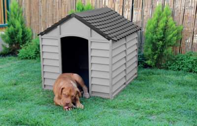 Starplast Large Grey Durable Plastic Winter Dog House Kennel DIY at B Q