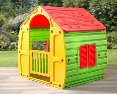 Starplast Magic House Garden Outdoor Playhouse Plastic Red Roof