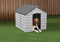 Starplast Small to Medium Grey Durable Plastic Winter Dog House/Kennel