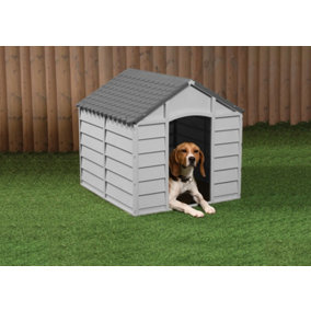 Starplast Small to Medium Grey Durable Plastic Winter Dog House/Kennel