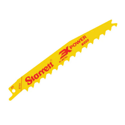 Starrett Bt63-5 Wood Cutting Reciprocating Saw Blades 3tpi - 152 x 19 x 1.30mm - Pack of 5