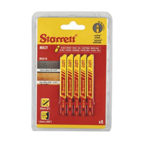 Starrett BU218-5 Multi Purpose Jigsaw Blades 18tpi - 50 x 9.5 x 1mm - Pack of 5