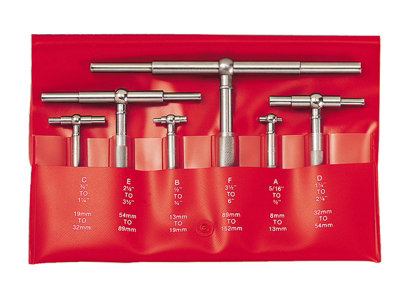 Starrett DC907 S579HZ Telescopic Gauge Set, 6 Piece 8-150mm STRS579HZ