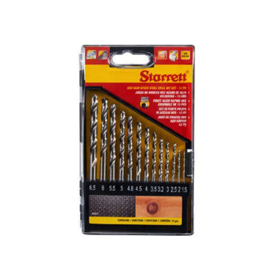 Starrett HSS Split Point Drill Bit Set, 13 Piece