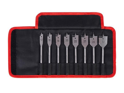 Starrett KFWDK08 Flat Wood Drill Bit Set, 8 Piece STRKFWDK08