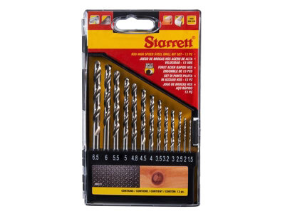 Starrett KSDHSP13 HSS Split Point Drill Bit Set, 13 Piece STRKSDHSP13