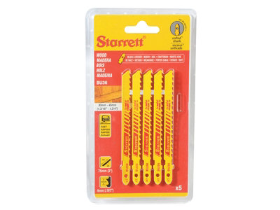 Starrett SA305 BU36-5 Wood Cutting Jigsaw Blades Pack of 5 STRBU365