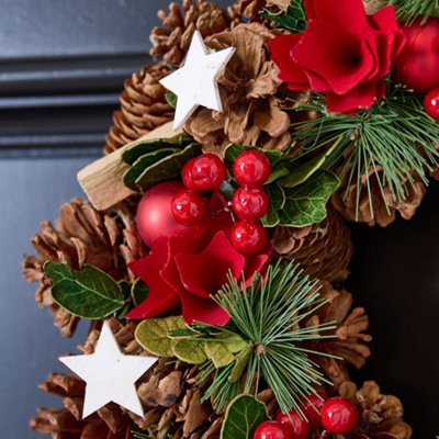 Starry Night All Season Front Door Wreath Home Decoration Wreath 35cm (CP36) - 3