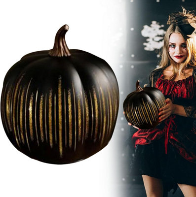 NEEDOMO Décorations d'automne pour la maison, lot de 3 citrouilles dorées en verre mercure avec lumières LED pour décoration d'automne, Thanksgiving, centre de table d'automne pour tables d'intérieur