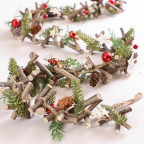 Stars and Baubles 1.7m Autumn Christmas Garland
