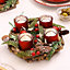 Stars and Baubles Wreath Tealight Xmas Table Decoration Centrepiece Décor Candle Holder