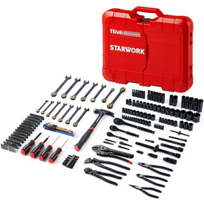 STARWORK True Mechanic 306-Piece Mechanics Tool Kit Set and Socket Set, Comprehensive Automotive Tool Set