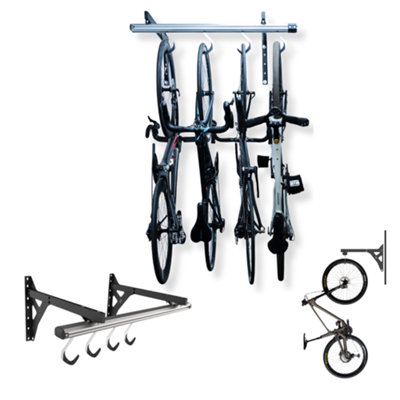 Stashed Spacerail Wall Mounted Bike Rack for 4 Bikes, 360 Degree ...
