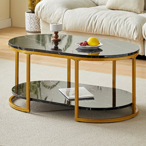 Staten Coffee Table High Gloss Coffee Table for Living Room Centre Table Tea Table for Living Room Furniture Milano Marble Effect