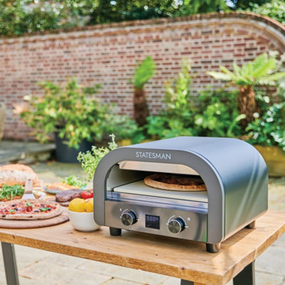Statesman SKPO0E13B Electric Pizza Oven, 12 Inch, Grey