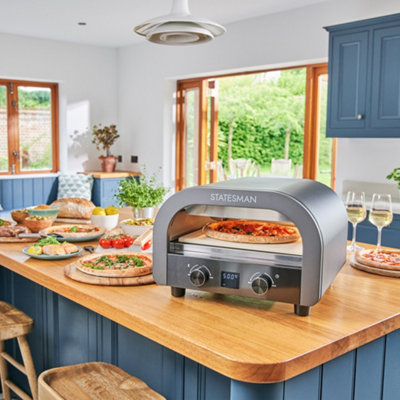 Statesman SKPO0E13B Electric Pizza Oven, 12 Inch, Grey