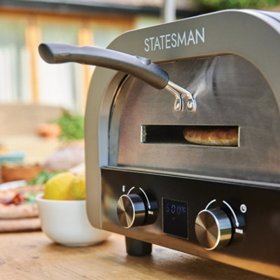 Statesman SKPO0E13B Electric Pizza Oven, 12 Inch, Grey