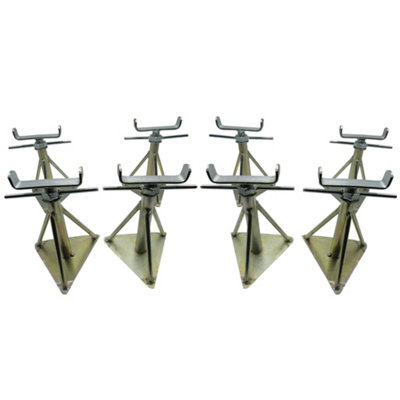 Static Caravan Axle Stands Small X8 (Extra Wide Mobile Home Support 10.5" - 14")