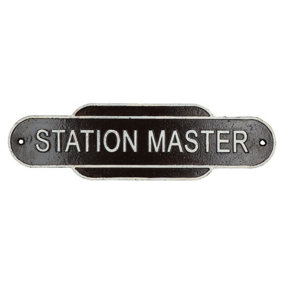 Station Master Sign Plaque Train Railway Wall Station Gate Fence Post Garage