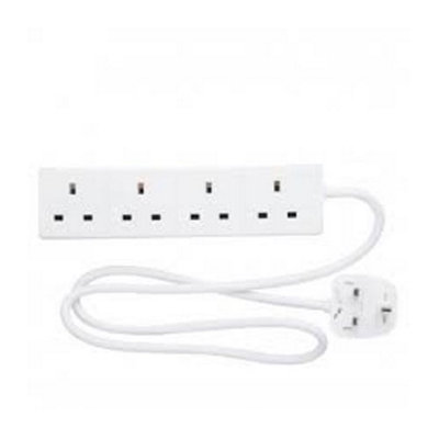 Status 4G1M 4-Gang Extension Socket 1 metre CE Certified Multi Plug UK