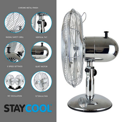 StayCool 12" (30cm) 45w Metal Desk Fan
